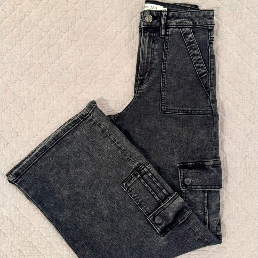 HIDDEN Los Angeles Nori Cargo Wide Leg Stretch Jean